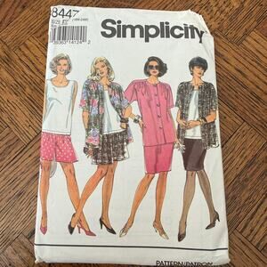 VINTAGE 90S SIMPLICITY 8447 18W-24W WOMENS SET PATTERN UNCUT